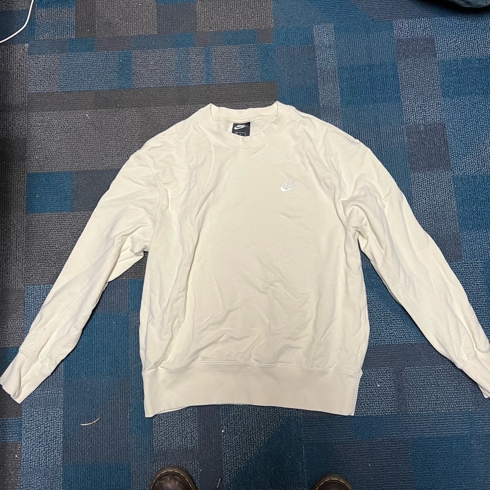 Tan Nike crew neck sweater
